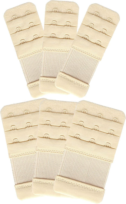 Women'S Bra Extender 3 Hook / 2 Hook Bra Extension Strap Soft and Comfortable Beige, 2 & 3 Hook