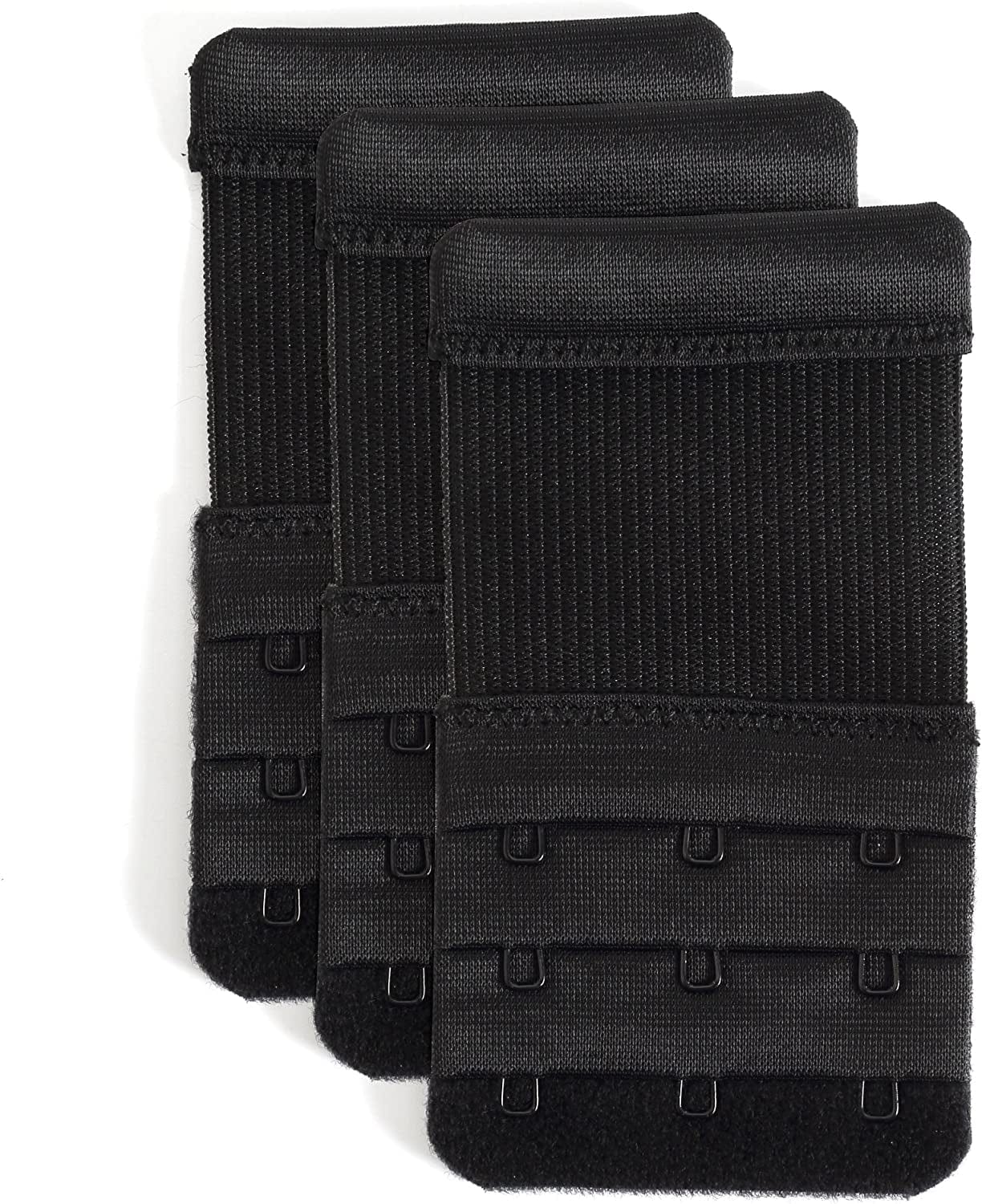 Women'S Bra Extender 3 Hook / 2 Hook Bra Extension Strap Soft and Comfortable Black, 3/4 Inch Spacing