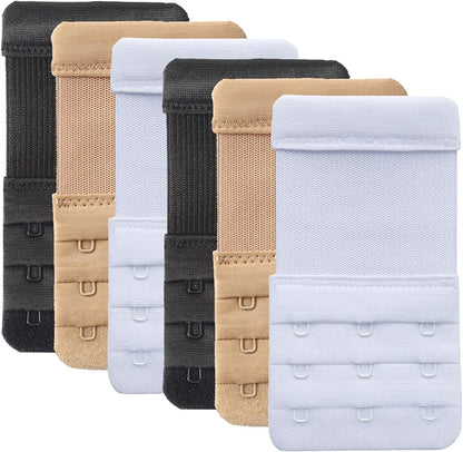 Women'S Bra Extender 3 Hook / 2 Hook Bra Extension Strap Soft and Comfortable 6 Pcs, 3 Hook 3/4 Inch