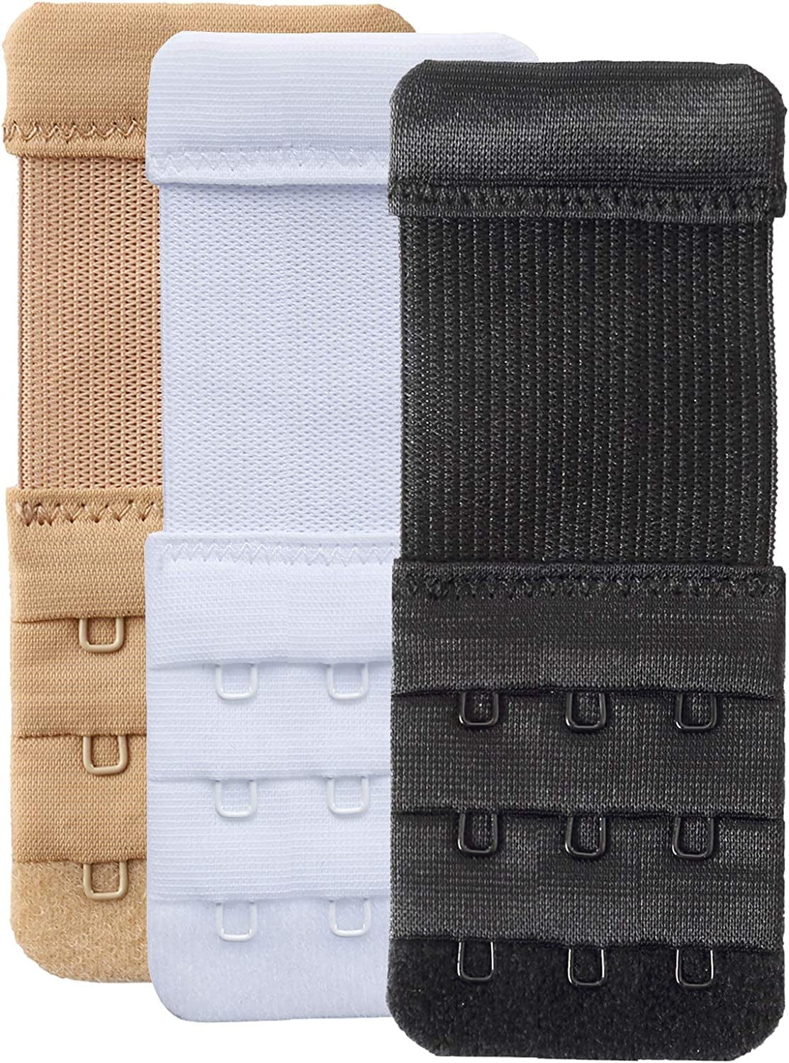 Women'S Bra Extender 3 Hook / 2 Hook Bra Extension Strap Soft and Comfortable Assorted, 1/2 Inch Spacing