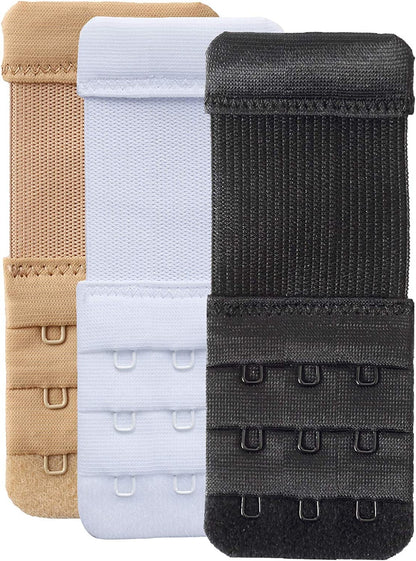 Women'S Bra Extender 3 Hook / 2 Hook Bra Extension Strap Soft and Comfortable Assorted, 1/2 Inch Spacing