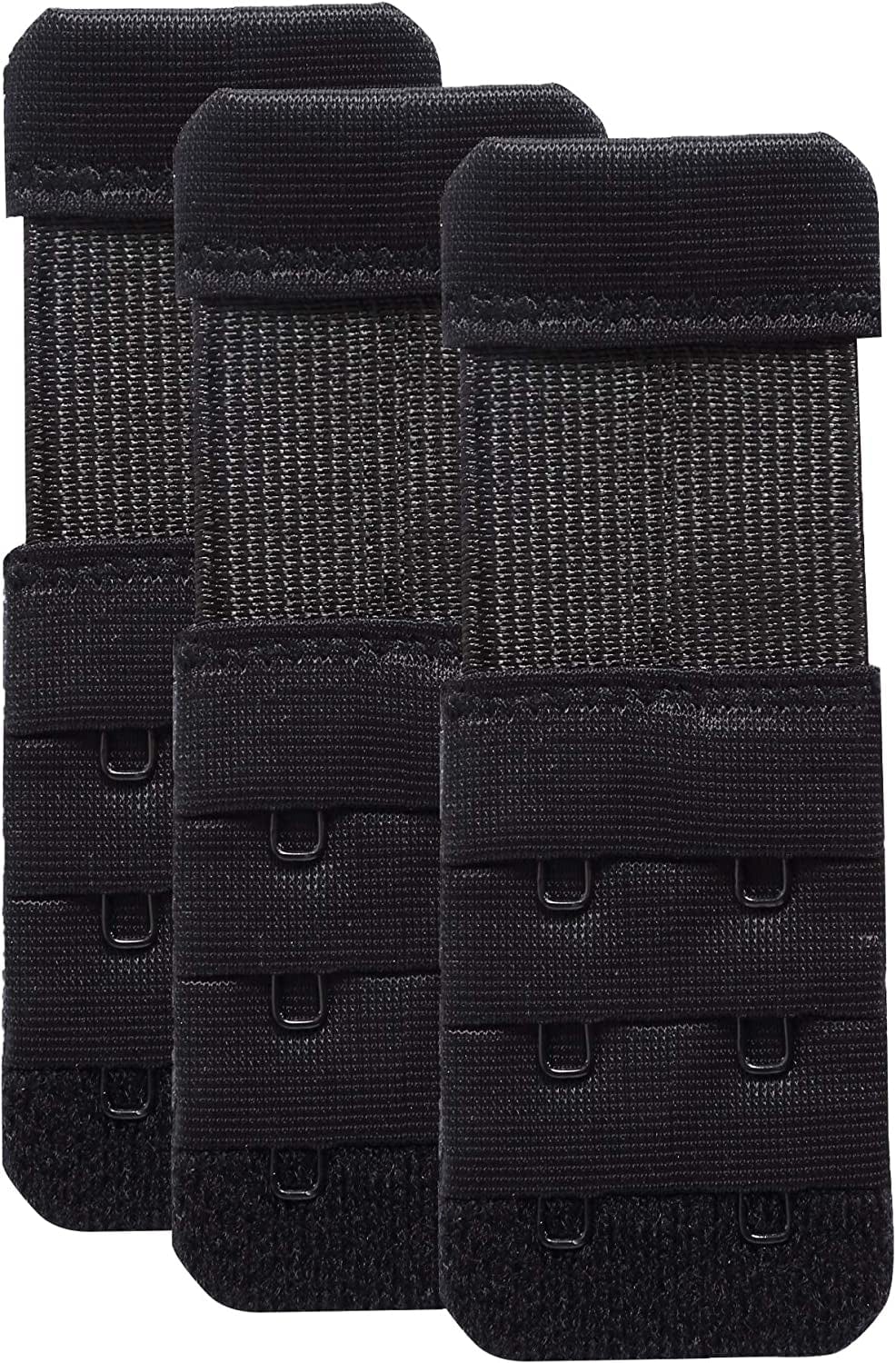 Women'S Bra Extender 3 Hook / 2 Hook Bra Extension Strap Soft and Comfortable Black,2 Hook 1/2" Hook Spacing