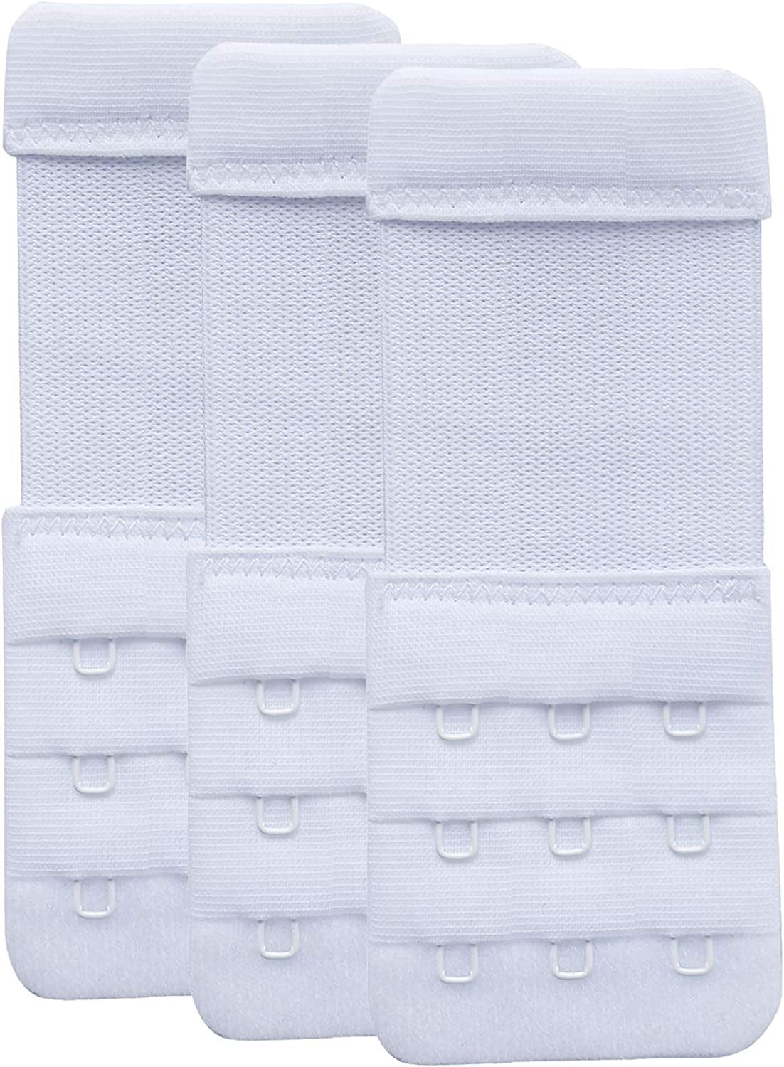 Women'S Bra Extender 3 Hook / 2 Hook Bra Extension Strap Soft and Comfortable White, 1/2 Inch Spacing