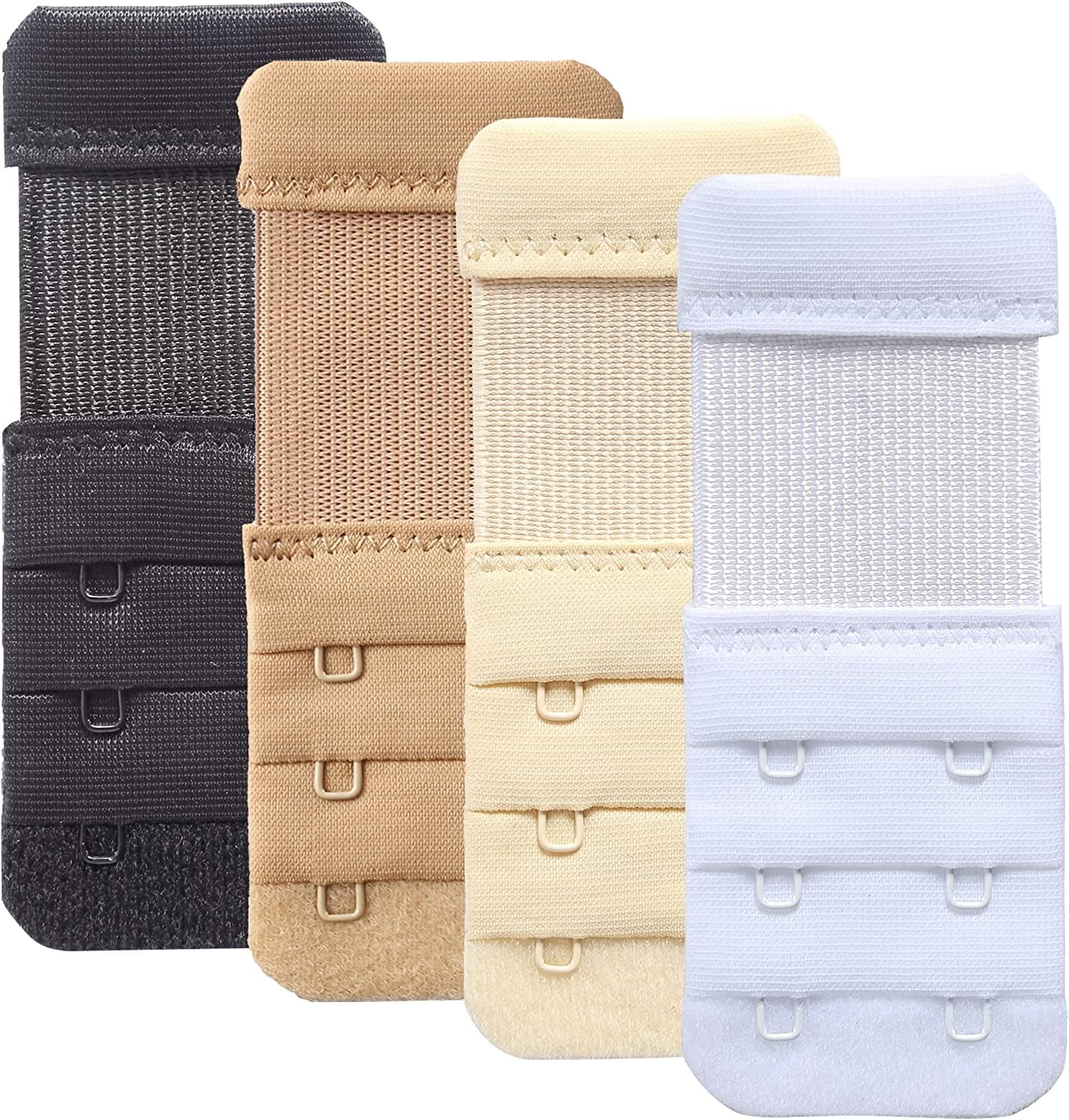 Women'S Bra Extender 3 Hook / 2 Hook Bra Extension Strap Soft and Comfortable 4pcs, 2 Hook 3/4 Inch Spacing