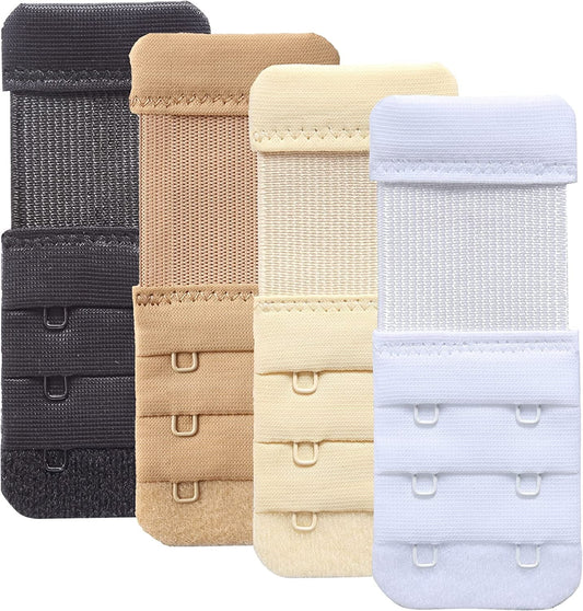 Women'S Bra Extender 3 Hook / 2 Hook Bra Extension Strap Soft and Comfortable 4pcs, 2 Hook 3/4 Inch Spacing