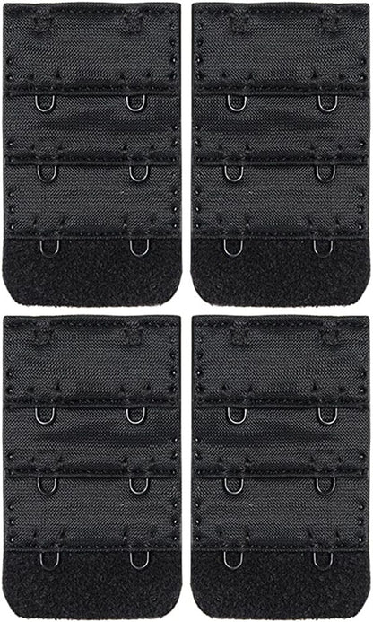 Women'S Bra Extender Bra Band Breathing Room Multi-Size Black 2 Hooks 3/4 Inch Spacing