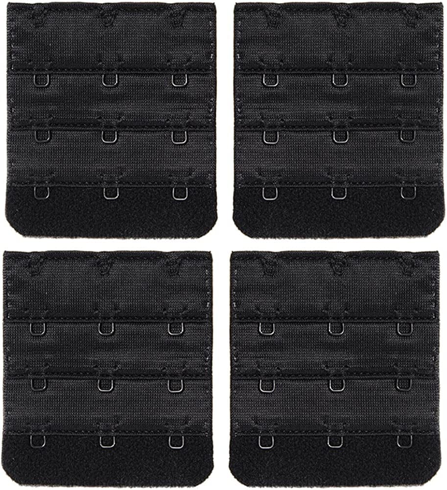 Women'S Bra Extender Bra Band Breathing Room Multi-Size Black 3 Hooks 3/4 Inch Spacing