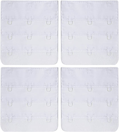 Women'S Bra Extender Bra Band Breathing Room Multi-Size White 3 Hooks 3/4 Inch Spacing