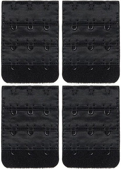Women'S Bra Extender Bra Band Breathing Room Multi-Size Black 3 Hooks 1/2 Inch Spacing