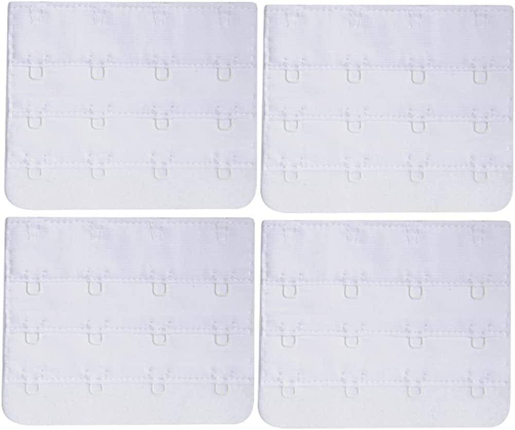 Women'S Bra Extender Bra Band Breathing Room Multi-Size White 4 Hooks 3/4 Inch Spacing