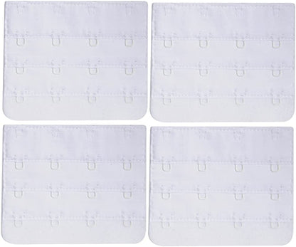 Women'S Bra Extender Bra Band Breathing Room Multi-Size White 4 Hooks 3/4 Inch Spacing