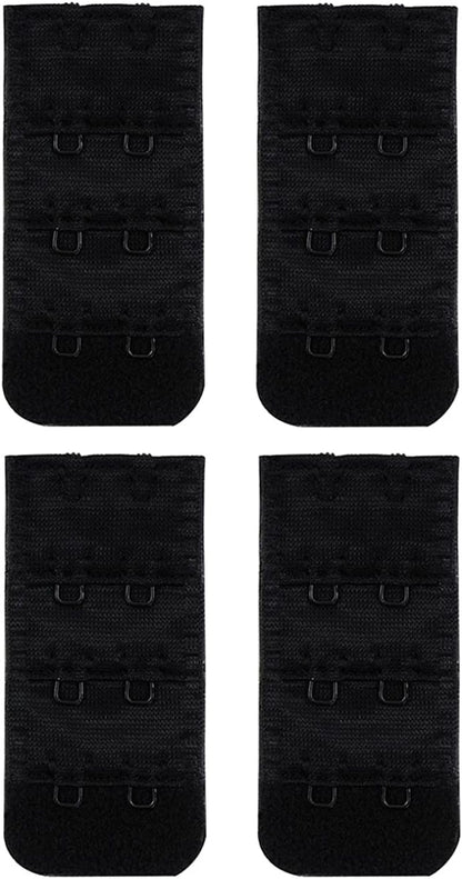 Women'S Bra Extender Bra Band Breathing Room Multi-Size Black 2 Hooks 1/2 Inch Spacing