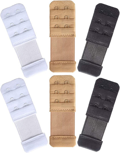 Women'S Bra Extenders 4 Hook / 3 Hook / 5 Hook / 2 Hook Comfortable Stretchy Bra Extension Strap 6 Pieces Multicolor, 2 Hook 1/2 Inch