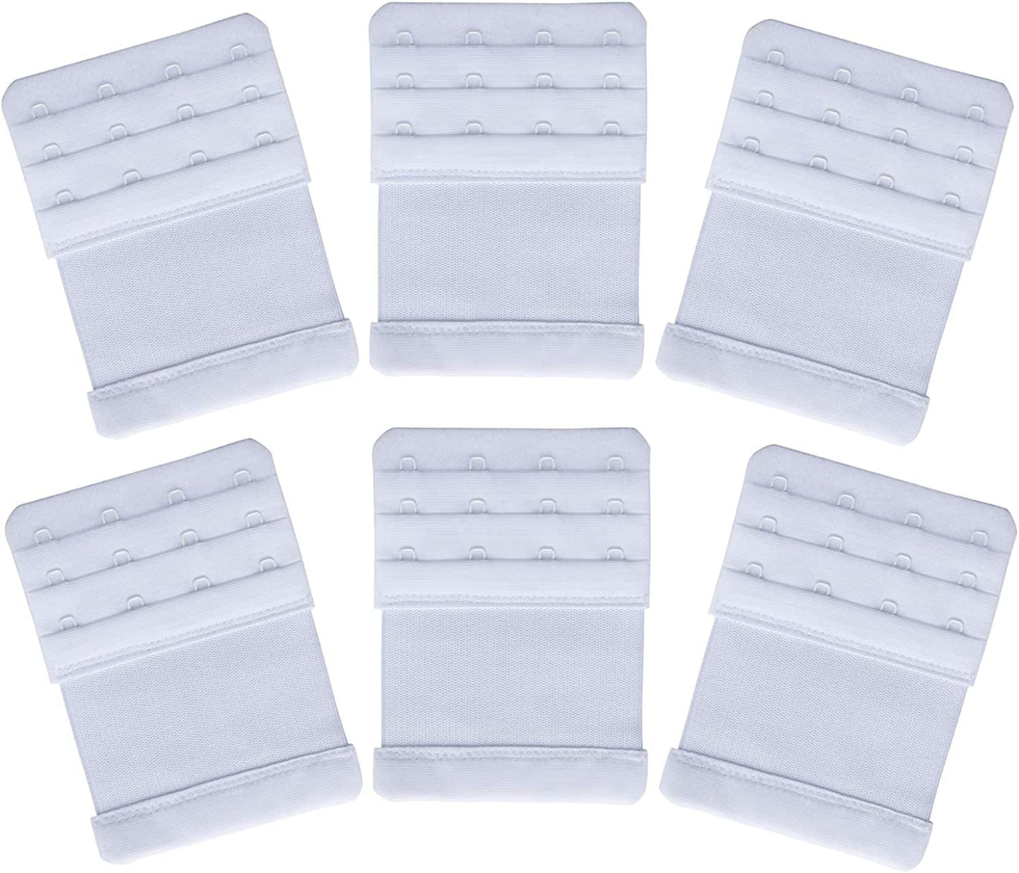 Women'S Bra Extenders 4 Hook / 3 Hook / 5 Hook / 2 Hook Comfortable Stretchy Bra Extension Strap 6 Pieces White, 4 Hook