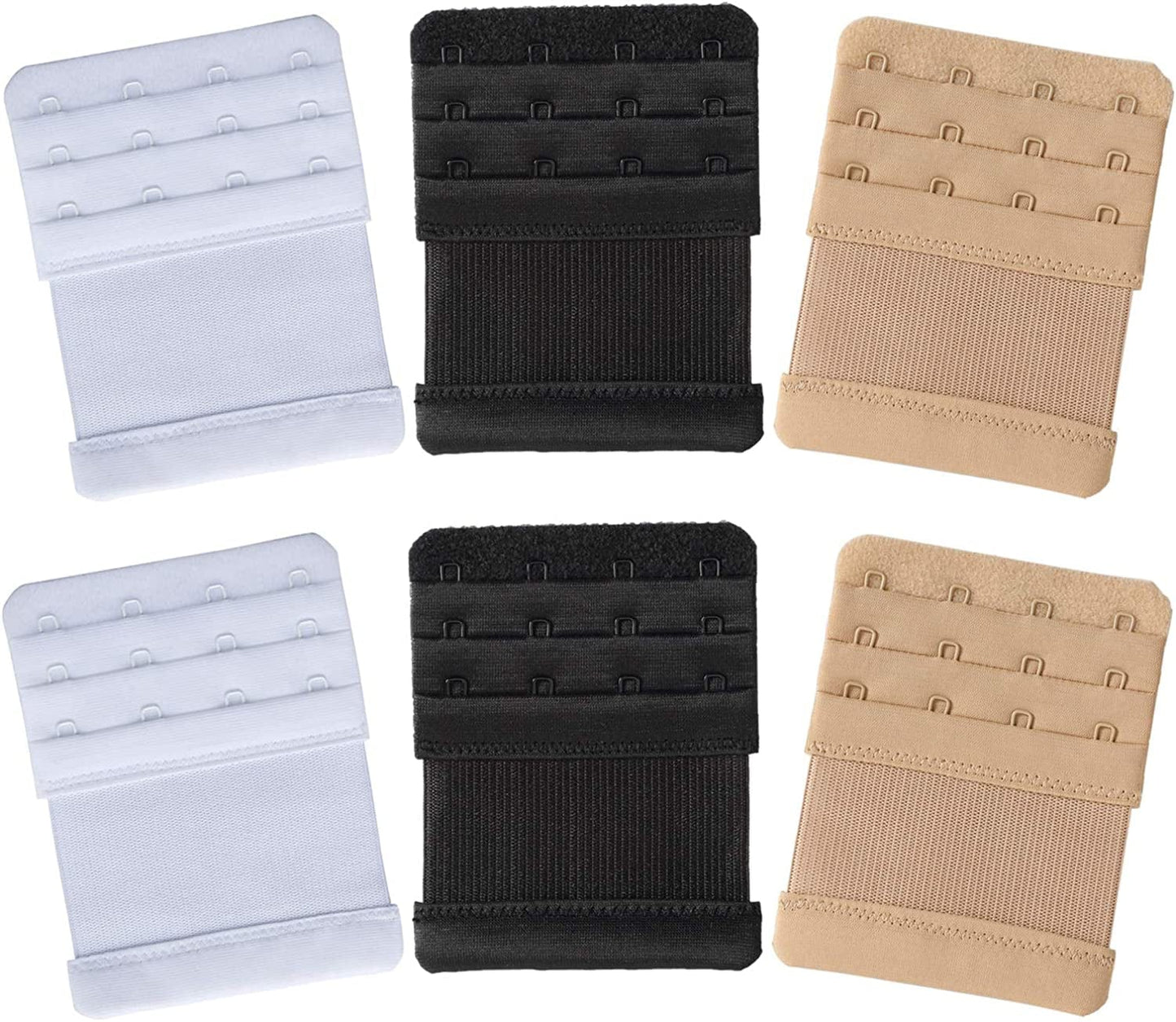 Women'S Bra Extenders 4 Hook / 3 Hook / 5 Hook / 2 Hook Comfortable Stretchy Bra Extension Strap 6 Pieces, 4 Hook 3/4 Inch Spacing