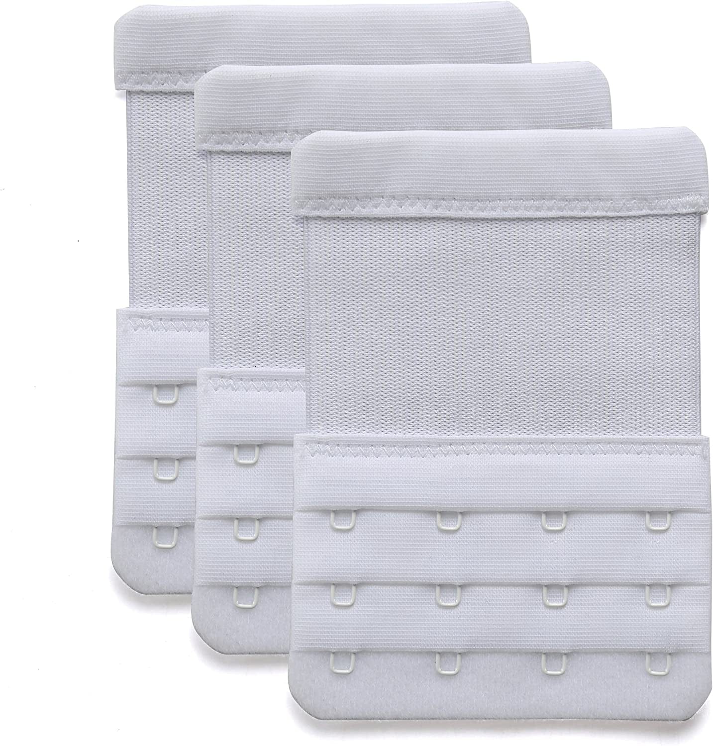 Women'S Bra Extenders 4 Hook / 3 Hook / 5 Hook / 2 Hook Comfortable Stretchy Bra Extension Strap White, 3/4 Inch Spacing