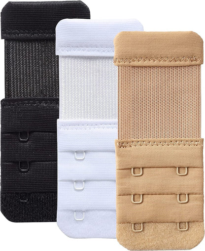 Women'S Bra Extenders 4 Hook / 3 Hook / 5 Hook / 2 Hook Comfortable Stretchy Bra Extension Strap 3 Color, 2 Hook 3/4" Spacing
