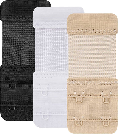 Women'S Bra Extenders 4 Hook / 3 Hook / 5 Hook / 2 Hook Comfortable Stretchy Bra Extension Strap 2 Hook 3/4 Inch, Black, Beige, White