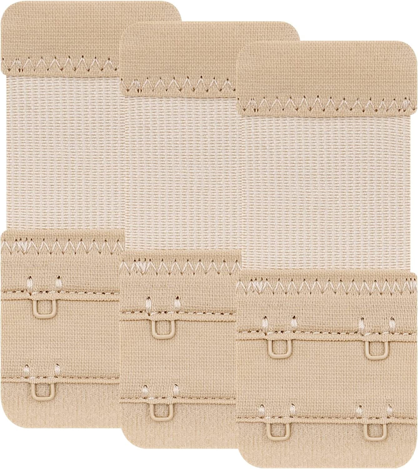 Women'S Bra Extenders 4 Hook / 3 Hook / 5 Hook / 2 Hook Comfortable Stretchy Bra Extension Strap Beige, 2 Hook 3/4 Inch