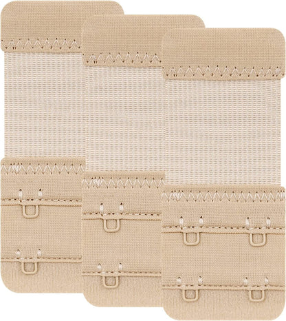 Women'S Bra Extenders 4 Hook / 3 Hook / 5 Hook / 2 Hook Comfortable Stretchy Bra Extension Strap Beige, 2 Hook 3/4 Inch