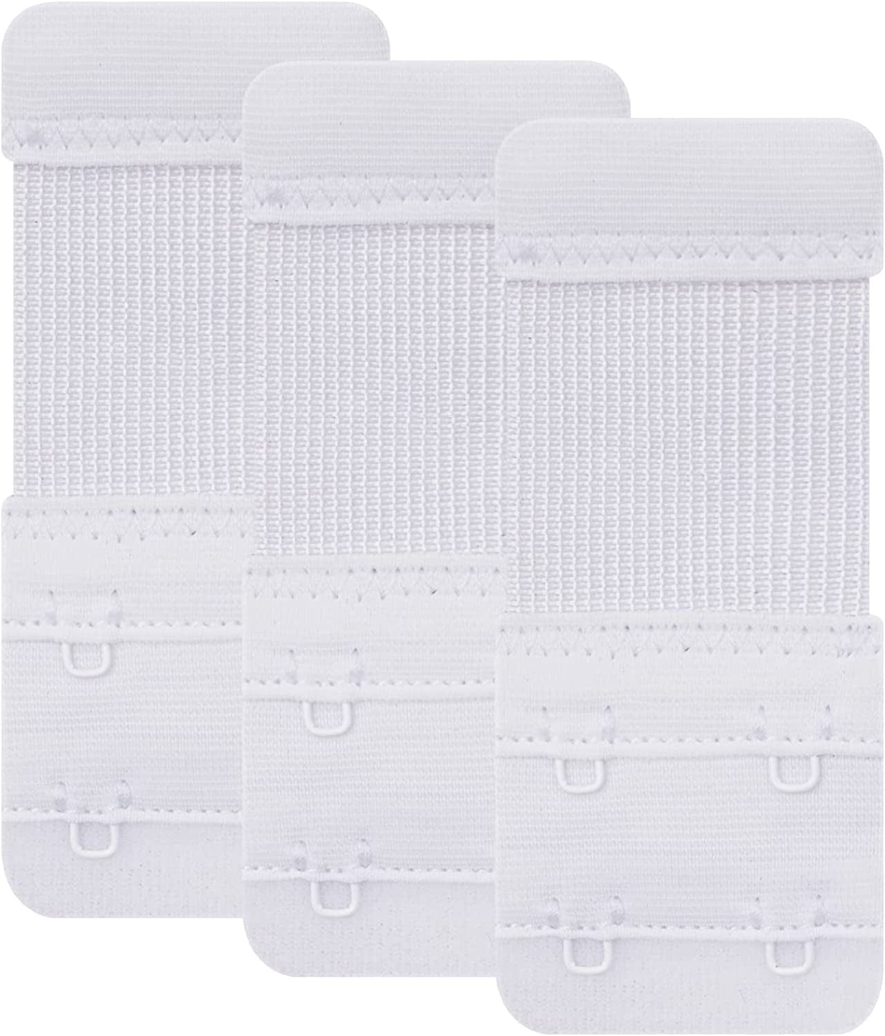 Women'S Bra Extenders 4 Hook / 3 Hook / 5 Hook / 2 Hook Comfortable Stretchy Bra Extension Strap White, 2 Hook 3/4 Inch