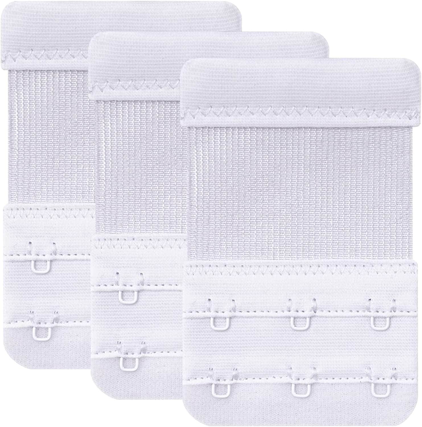 Women'S Bra Extenders 4 Hook / 3 Hook / 5 Hook / 2 Hook Comfortable Stretchy Bra Extension Strap White, 3 Hook 3/4 Inch