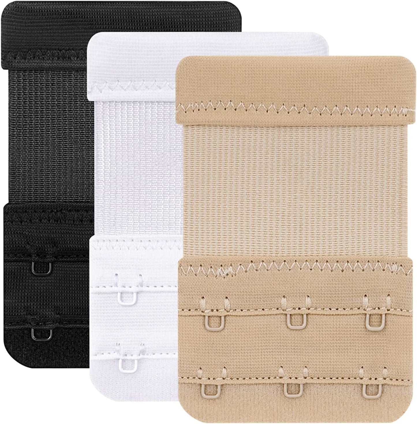 Women'S Bra Extenders 4 Hook / 3 Hook / 5 Hook / 2 Hook Comfortable Stretchy Bra Extension Strap 3 Hook 3/4 Inch, Black, Beige, White