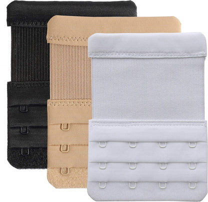 Women'S Bra Extenders 4 Hook / 3 Hook / 5 Hook / 2 Hook Comfortable Stretchy Bra Extension Strap Black, White, Beige, 3/4 Inch Spacing