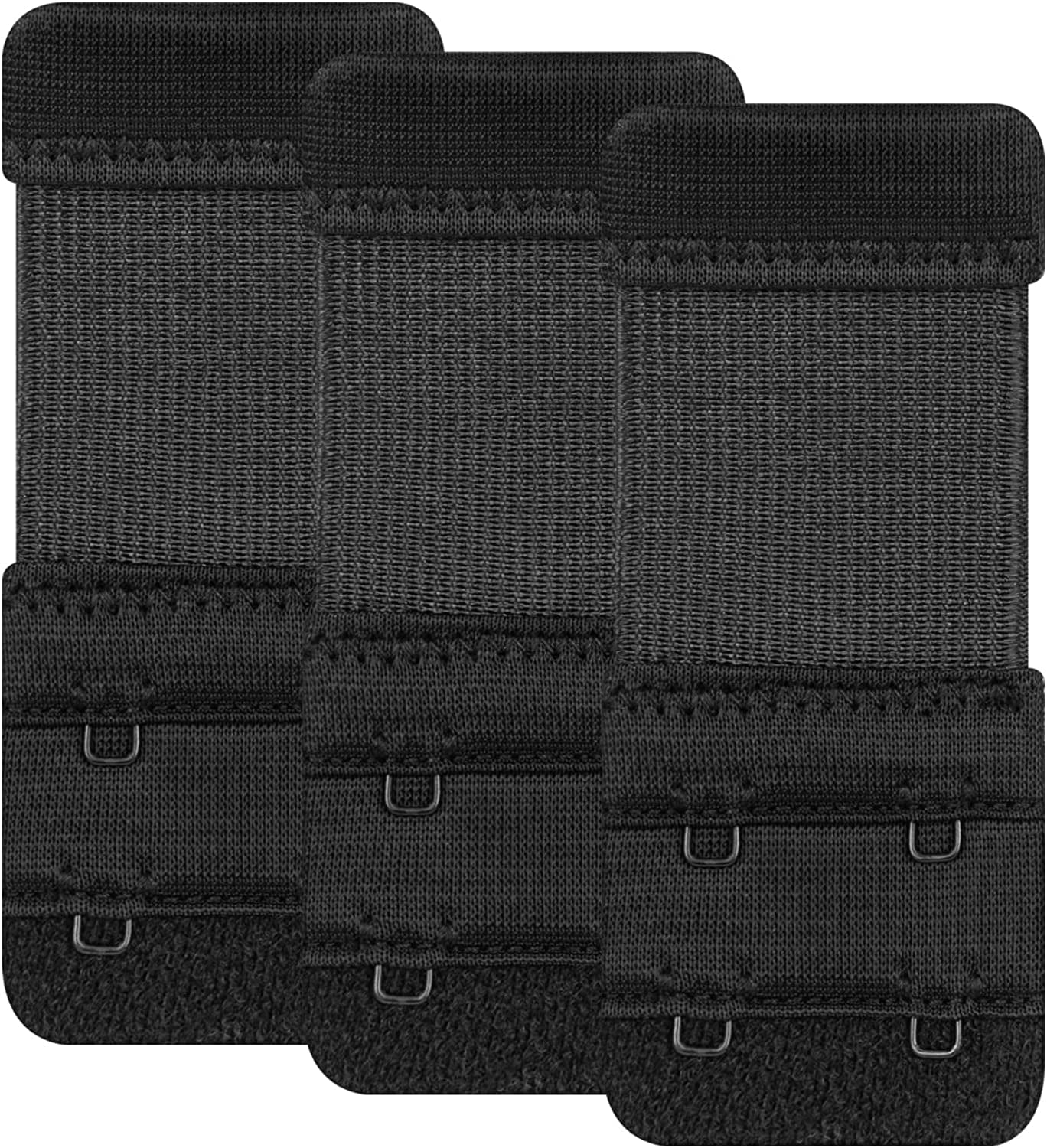 Women'S Bra Extenders 4 Hook / 3 Hook / 5 Hook / 2 Hook Comfortable Stretchy Bra Extension Strap Black, 2 Hook 3/4 Inch