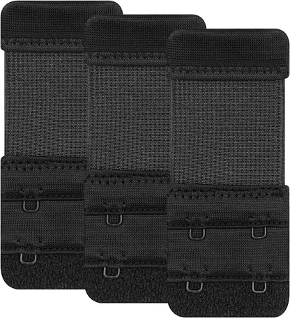 Women'S Bra Extenders 4 Hook / 3 Hook / 5 Hook / 2 Hook Comfortable Stretchy Bra Extension Strap Black, 2 Hook 3/4 Inch