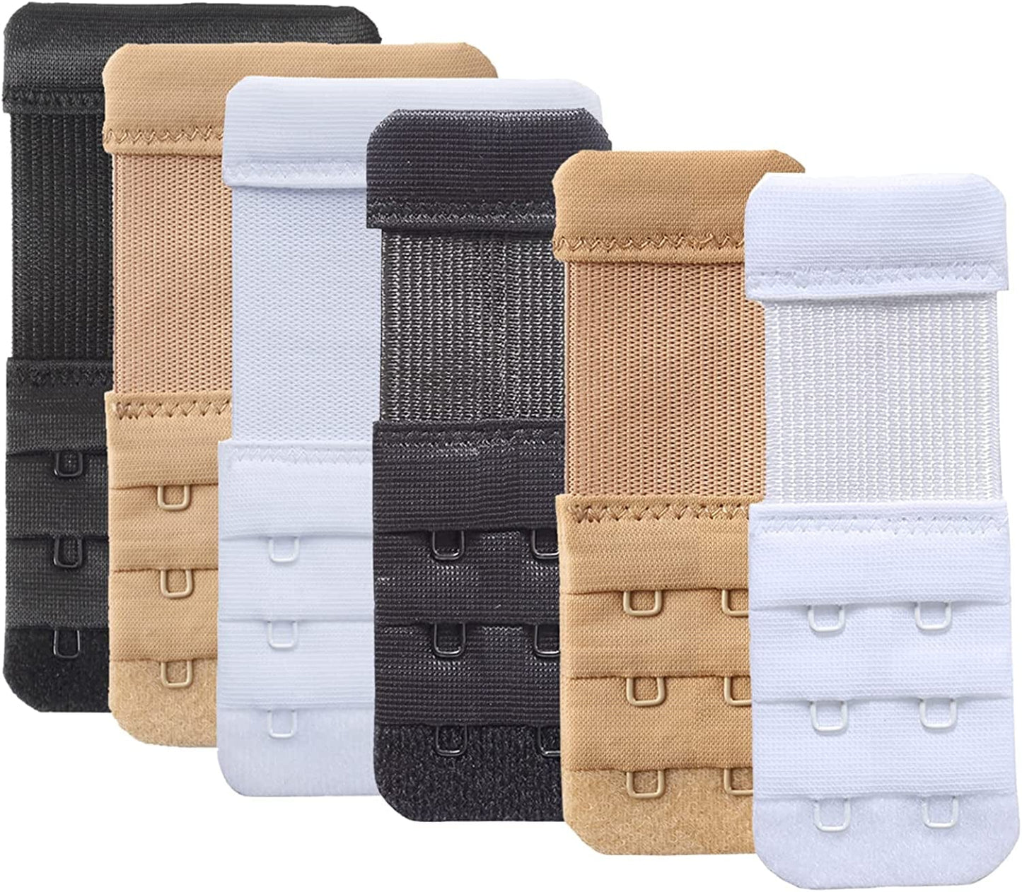 Women'S Bra Extenders 4 Hook / 3 Hook / 5 Hook / 2 Hook Comfortable Stretchy Bra Extension Strap 6 Pieces, 2 Hook 1/2 Inch & 3 Hook 3/4 Inch