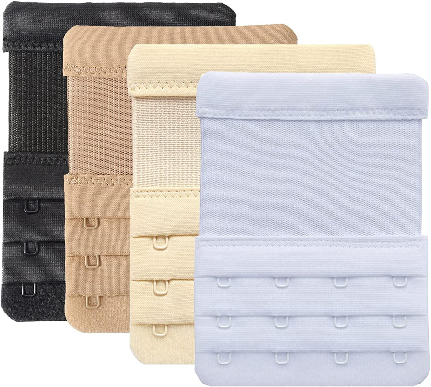 Women'S Bra Extenders 4 Hook / 3 Hook / 5 Hook / 2 Hook Comfortable Stretchy Bra Extension Strap 4pcs, Bra Extender 4 Hook 3/4 Inch