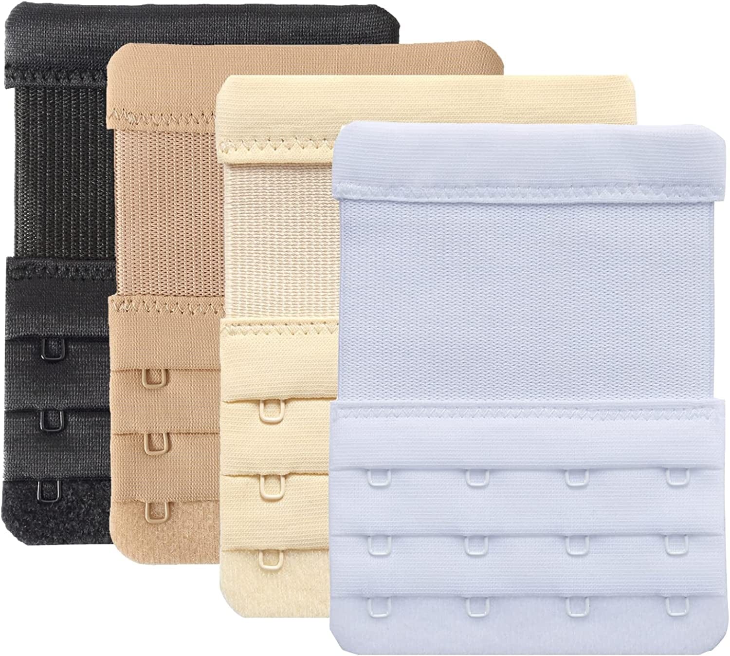 Women'S Bra Extenders 4 Hook / 3 Hook / 5 Hook / 2 Hook Comfortable Stretchy Bra Extension Strap 4pcs, Bra Extender 4 Hook 3/4 Inch