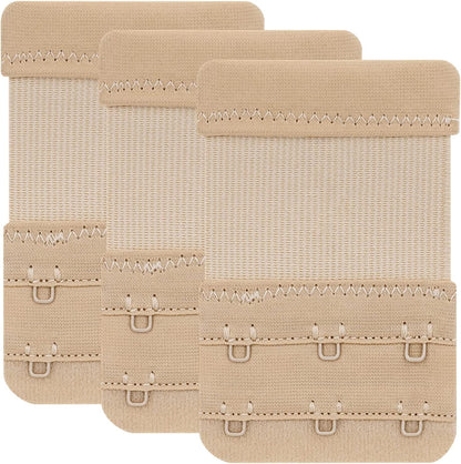 Women'S Bra Extenders 4 Hook / 3 Hook / 5 Hook / 2 Hook Comfortable Stretchy Bra Extension Strap Beige, 3 Hook 3/4 Inch