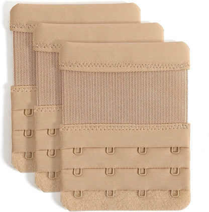 Women'S Bra Extenders 4 Hook / 3 Hook / 5 Hook / 2 Hook Comfortable Stretchy Bra Extension Strap Beige, 3/4 Inch Spacing