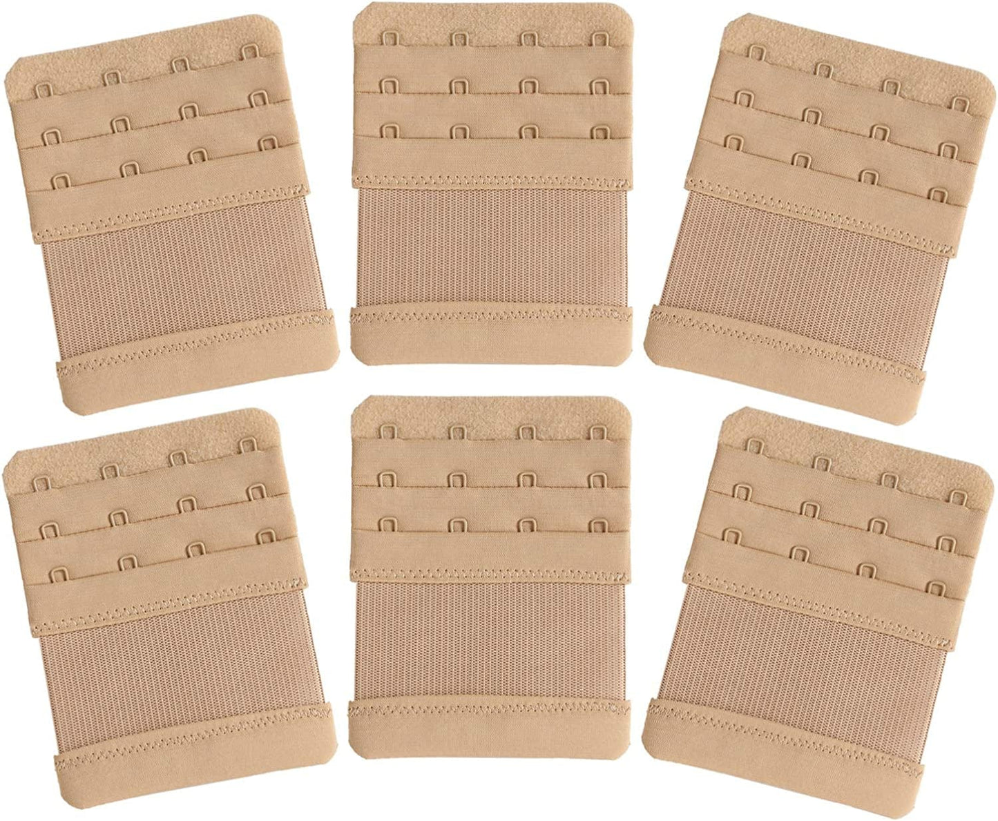 Women'S Bra Extenders 4 Hook / 3 Hook / 5 Hook / 2 Hook Comfortable Stretchy Bra Extension Strap 6 Pieces Nude, 4 Hook