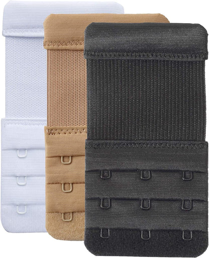 Women'S Bra Extenders 4 Hook / 3 Hook / 5 Hook / 2 Hook Comfortable Stretchy Bra Extension Strap 3 Color, 3 Hook 3/4" Spacing