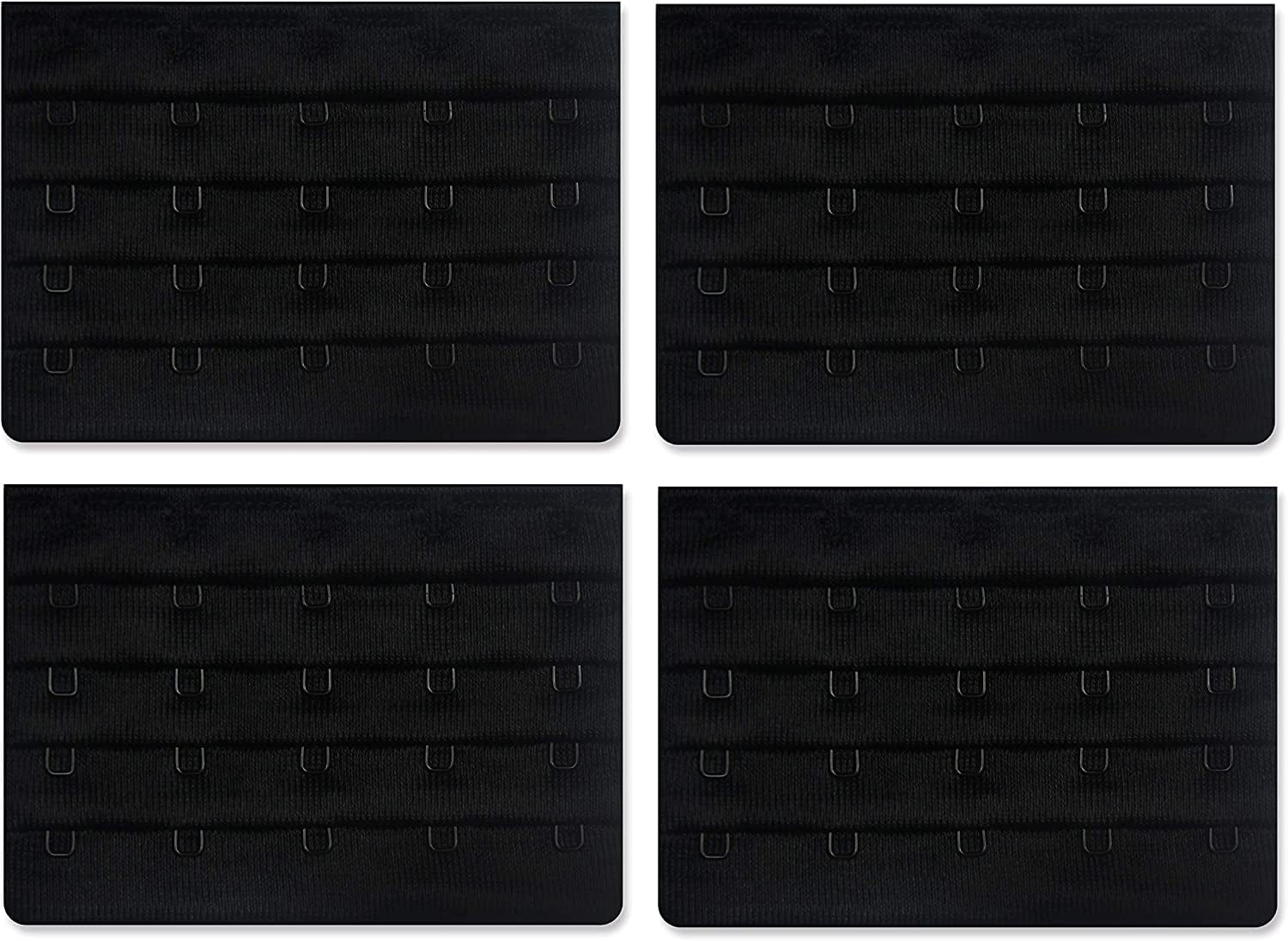Women'S Bra Extenders 5 Hook for plus Size Bras Extenders Bra Strap Extensions 4 Pack:black