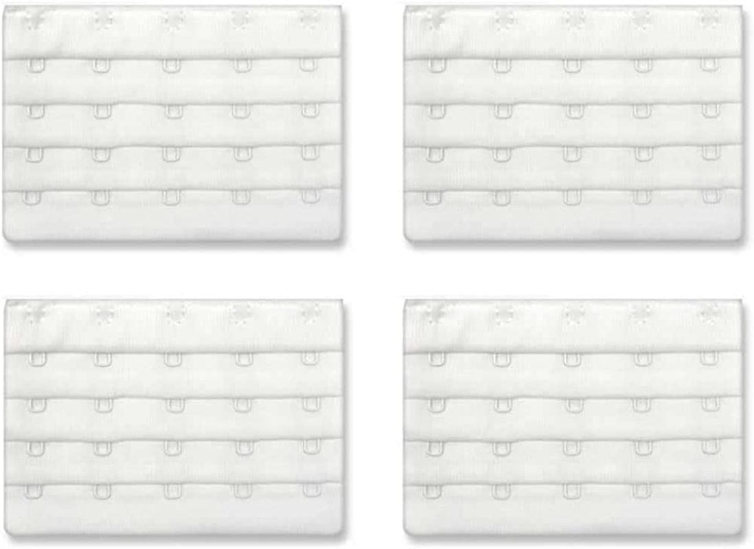 Women'S Bra Extenders 5 Hook for plus Size Bras Extenders Bra Strap Extensions 4 Pack:white