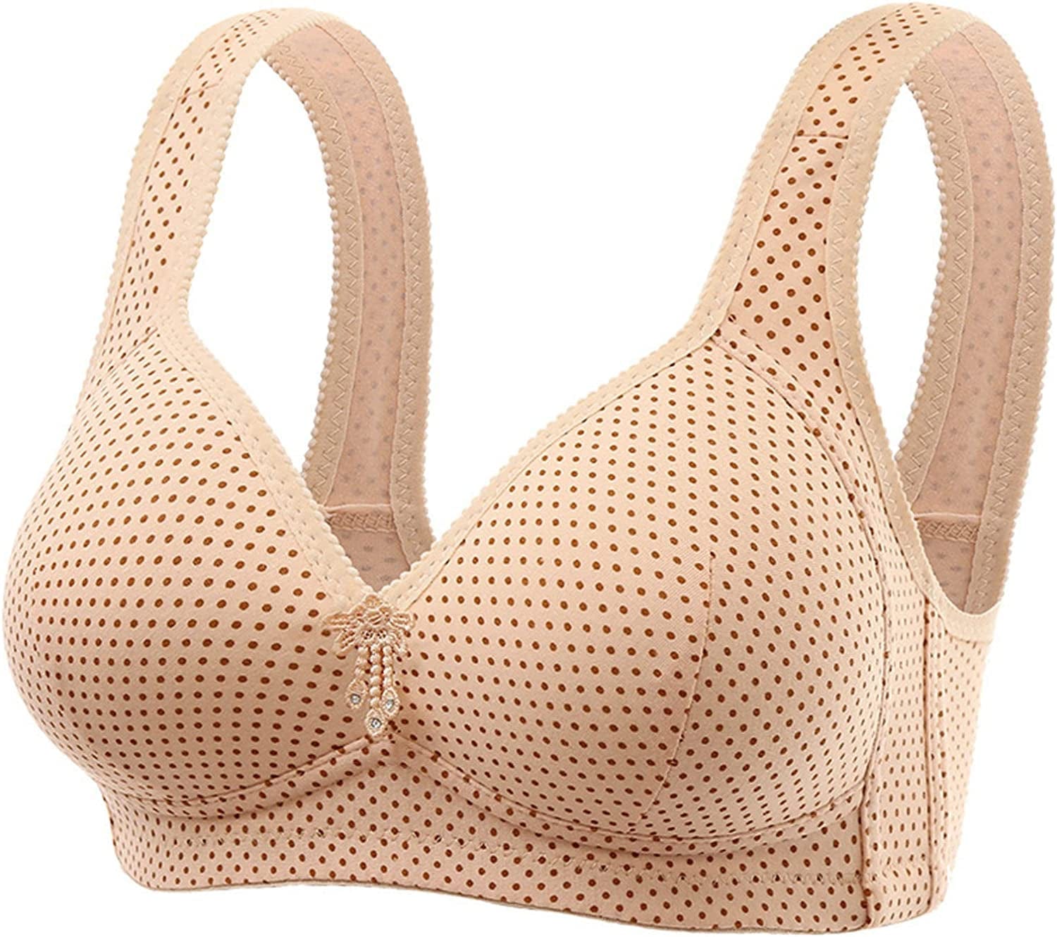 Women'S Bras Wireless Full Coverage Lace Bras plus Size Minimizer Non Padded Comfort Soft Bra Everday Bras T-beige / 40B-C