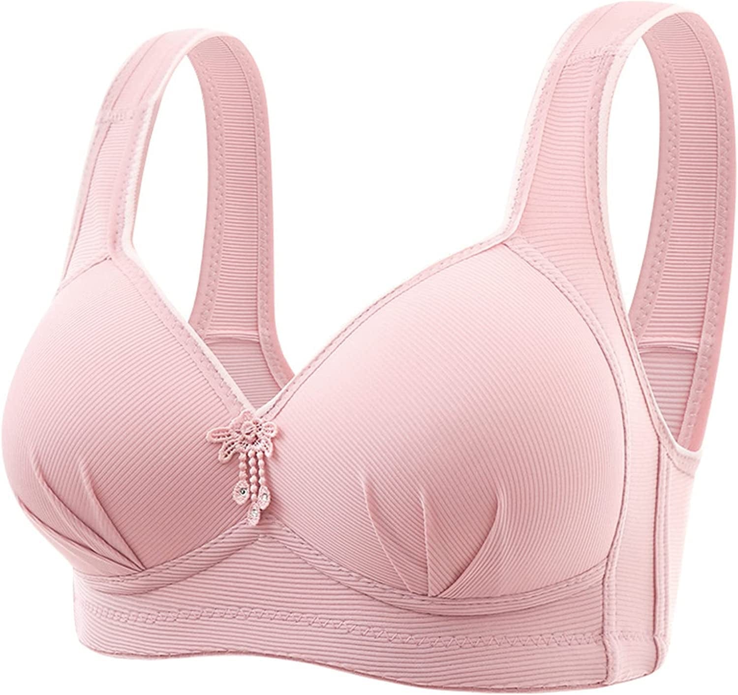 Women'S Bras Wireless Full Coverage Lace Bras plus Size Minimizer Non Padded Comfort Soft Bra Everday Bras S-pink / 46B-C