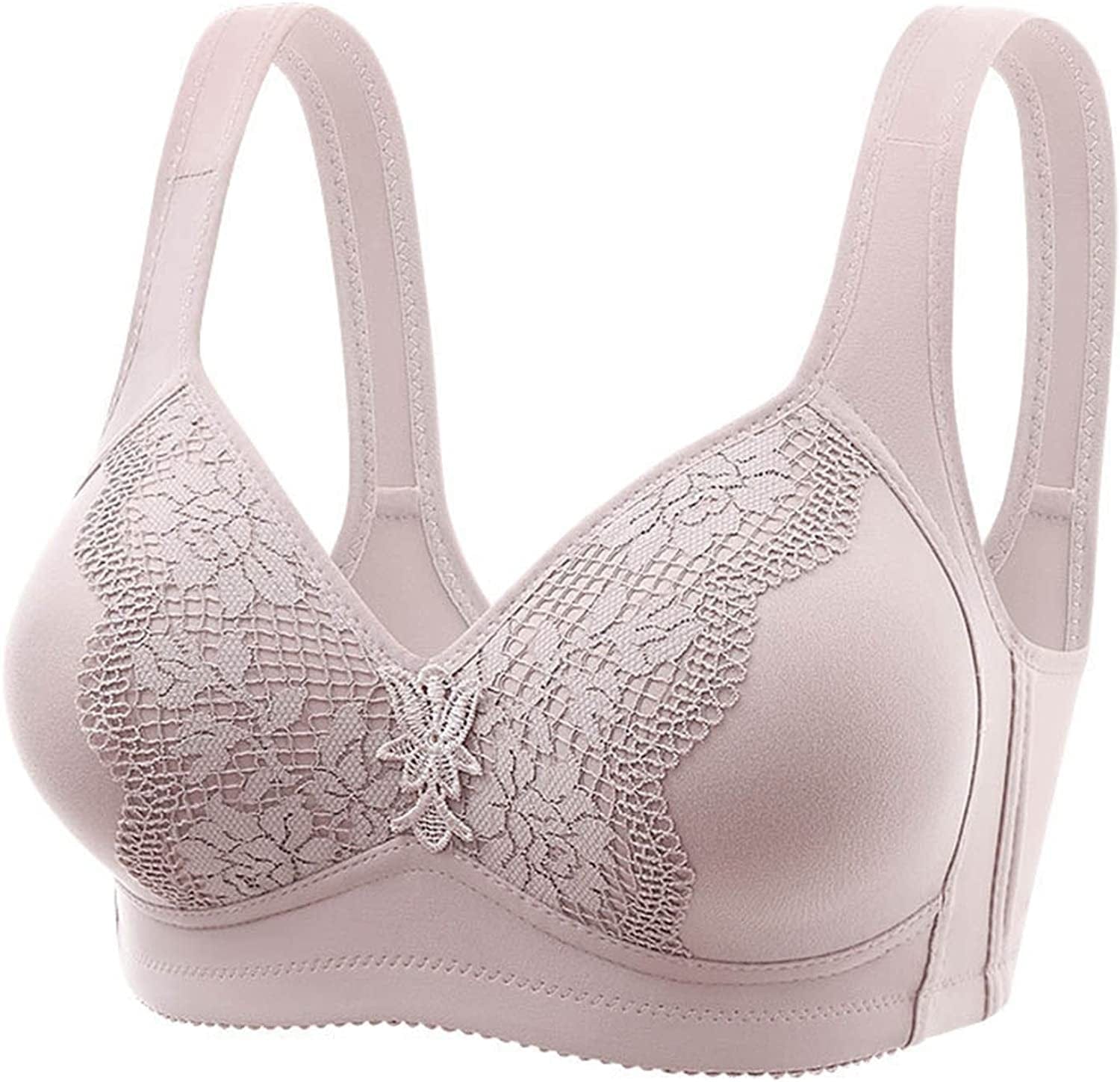 Women'S Bras Wireless Full Coverage Lace Bras plus Size Minimizer Non Padded Comfort Soft Bra Everday Bras R-dark Gray / 38B-C