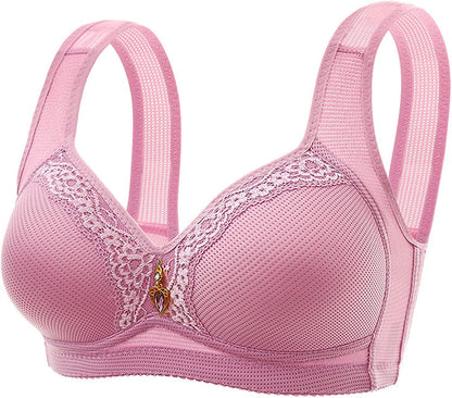 Women'S Bras Wireless Full Coverage Lace Bras plus Size Minimizer Non Padded Comfort Soft Bra Everday Bras U-purple / 36B-C