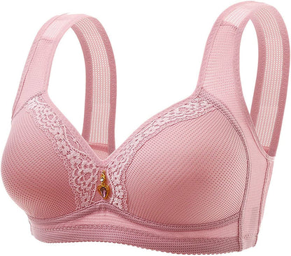 Women'S Bras Wireless Full Coverage Lace Bras plus Size Minimizer Non Padded Comfort Soft Bra Everday Bras U-pink / 40B-C