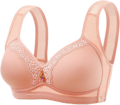 Women'S Bras Wireless Full Coverage Lace Bras plus Size Minimizer Non Padded Comfort Soft Bra Everday Bras U-khaki / 42B-C