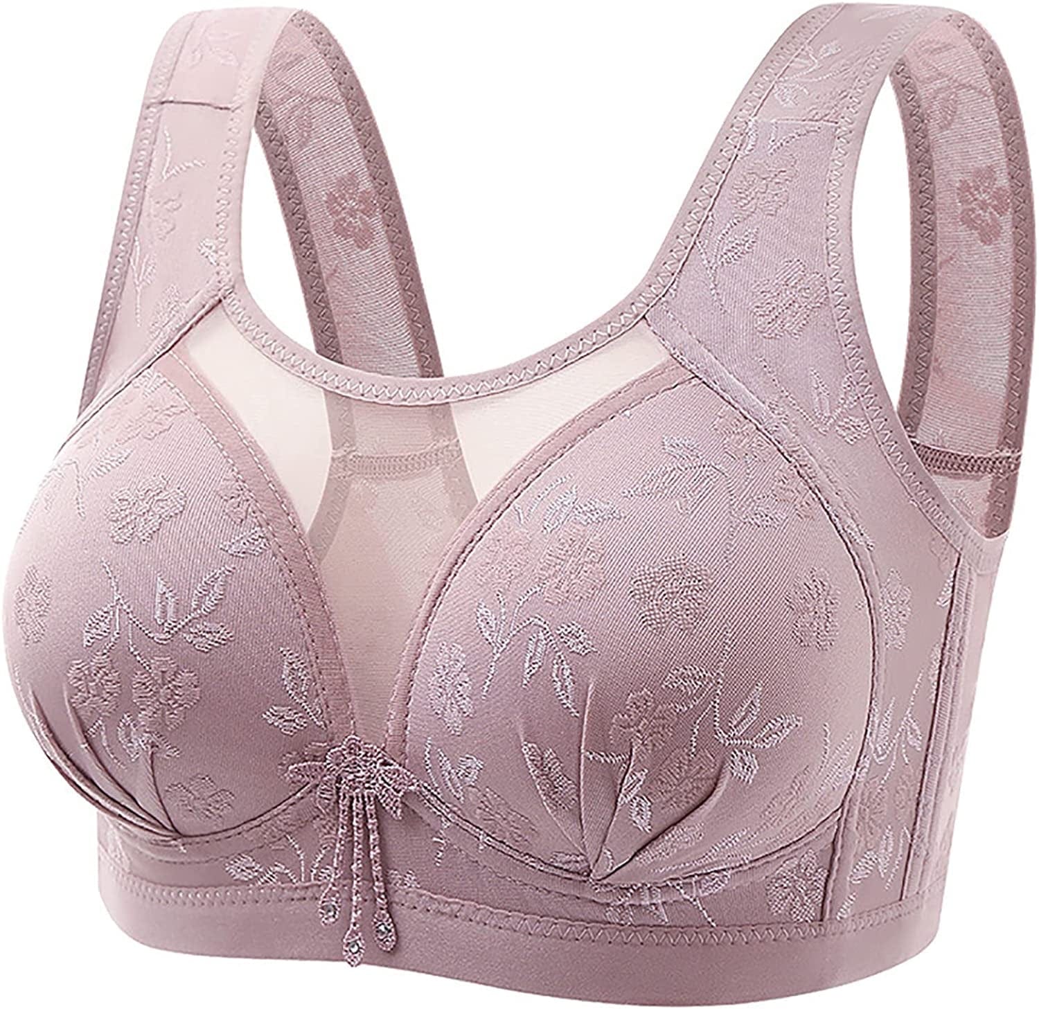 Women'S Bras Wireless Full Coverage Lace Bras plus Size Minimizer Non Padded Comfort Soft Bra Everday Bras Purple / 40B-C