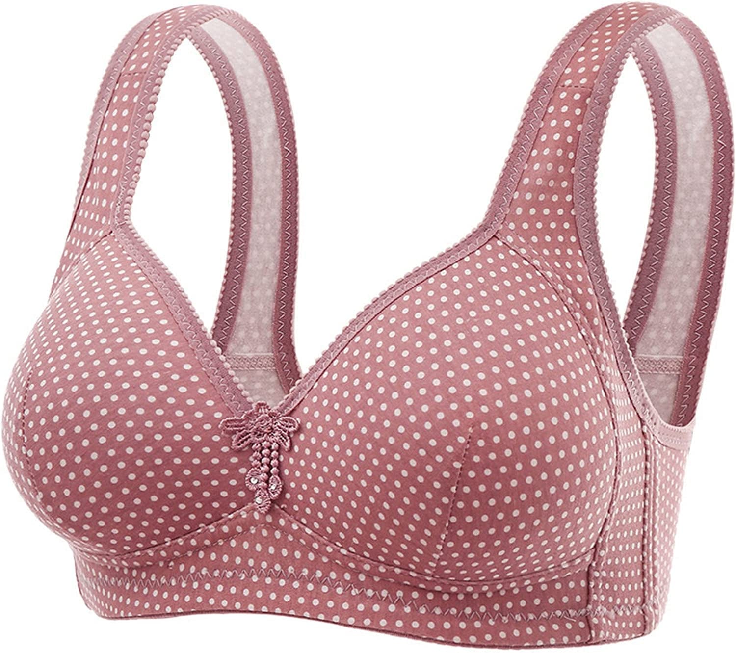 Women'S Bras Wireless Full Coverage Lace Bras plus Size Minimizer Non Padded Comfort Soft Bra Everday Bras T-pink / 42B-C