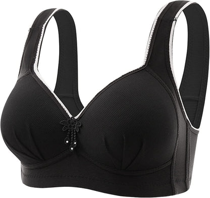 Women'S Bras Wireless Full Coverage Lace Bras plus Size Minimizer Non Padded Comfort Soft Bra Everday Bras S-black / 36B-C