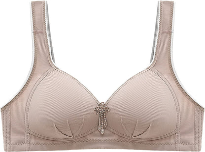 Women'S Bras Wireless Full Coverage Lace Bras plus Size Minimizer Non Padded Comfort Soft Bra Everday Bras S-gray / 36B-C