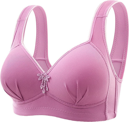 Women'S Bras Wireless Full Coverage Lace Bras plus Size Minimizer Non Padded Comfort Soft Bra Everday Bras S-purple / 42B-C